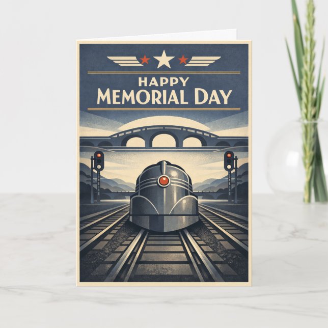 Tarjeta Moderne Train Streamline Memorial Day  (Anverso)
