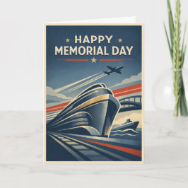 Tarjeta Moderne Transportation Tribute Memorial Day