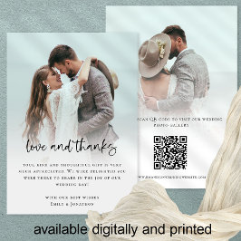 Tarjeta Moderno 2 Foto Grabación Negrita QR Código Amor Gr