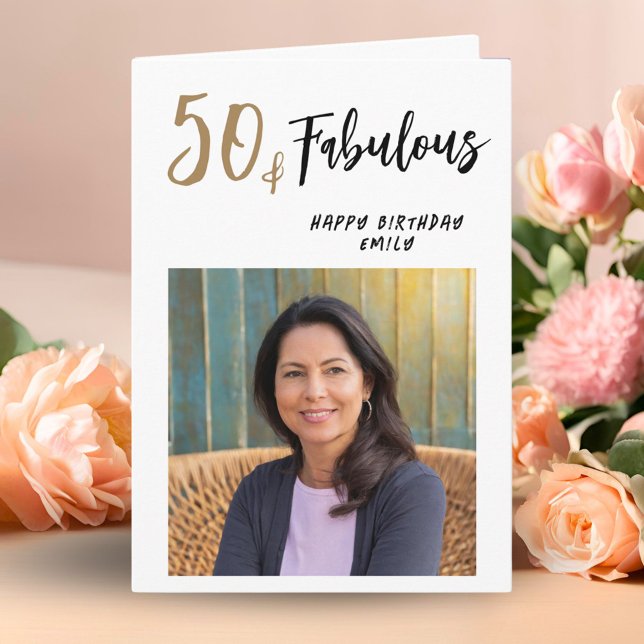 Tarjeta Moderno 50 y Fabuloso Foto Cumpleaños 50 (Subido por el creador)