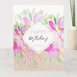 Tarjeta Moderno Acuarela Boho Floral Cuata
