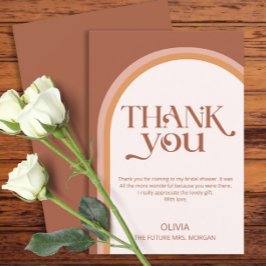 Tarjeta Moderno Arco de Terracota Ducha Bridal Gracias