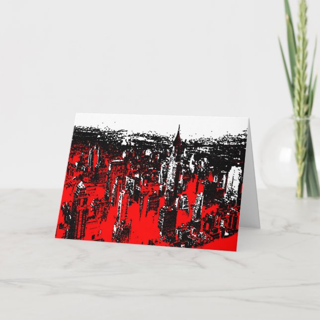 Tarjeta Moderno arte pop neoyorquino de Manhattan (Anverso)