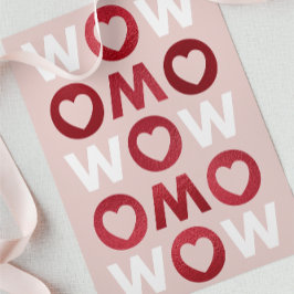 Tarjeta Moderno BOLD WOW MOM Faux Relieve metalizado tarje