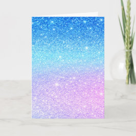 Tarjeta Moderno brillo azul púrpura ombre chic