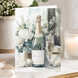 Tarjeta Moderno brindis de champán elegante Feliz aniversa
