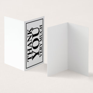 Tarjeta Moderno Clásico Elegante Negro Impreso Gracias