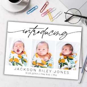 Tarjeta Moderno Collage de fotos de presentación de bebé r