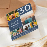 Tarjeta Moderno color azul marino de 30 años 6 foto collag<br><div class="desc">Moderna red de collage azul marino de 6 fotos de 30 años con tipografía moderna.</div>