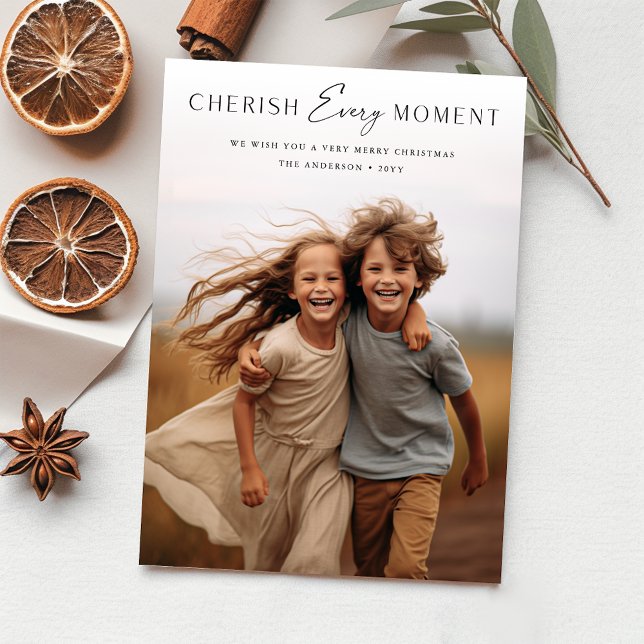 Tarjeta Moderno Coraje Cada Momento Niños Navidades Famili (Front)