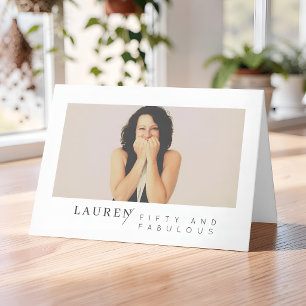 Tarjeta Moderno Cumpleaños Minimalista Cincuenta y Fabulos