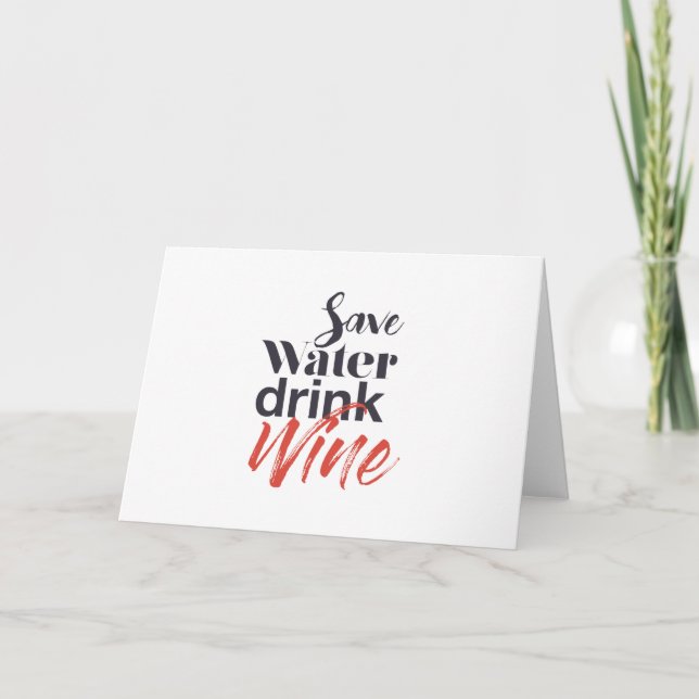 Tarjeta Moderno, divertido, creativo, divertido Save Water (Anverso)
