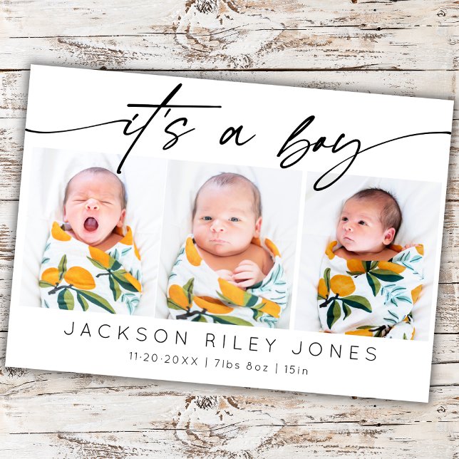 Tarjeta Moderno es un niño bebé recién nacido 3 Collages d (Subido por el creador)