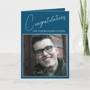 Tarjeta Moderno Graduado Foto Felicitaciones Graduación