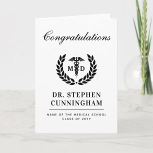 Tarjeta Moderno Médico de Medicine Med School Graduado