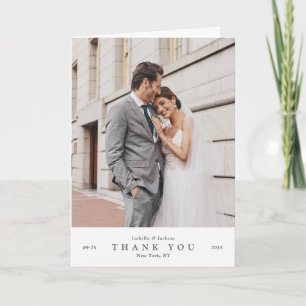 Tarjeta Moderno Minimalista Foto Boda Dos Lados
