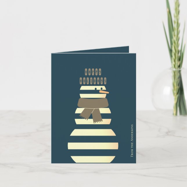 Tarjeta Moderno muñeco de nieve navidades lindos hombre de (Anverso)