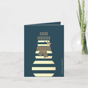 Tarjeta Moderno muñeco de nieve navidades lindos hombre de