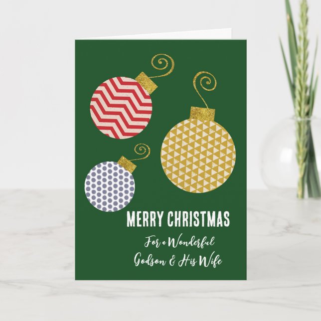 Tarjeta Moderno padrino y su esposa Feliz Navidad (Anverso)