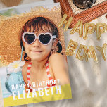 Tarjeta Moderno Personalizado de Moda simple foto Saludo d<br><div class="desc">El diseño es moderno y sencillo. Añade una foto personalizado de la celebración de cumpleaños y agrega su nombre,  agrega un mensaje personalizado</div>