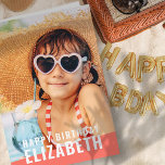 Tarjeta Moderno Personalizado de Moda simple foto Saludo d<br><div class="desc">El diseño es moderno y sencillo. Añade una foto personalizado de la celebración de cumpleaños y agrega su nombre,  agrega un mensaje personalizado</div>