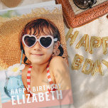 Tarjeta Moderno Personalizado de Moda simple foto Saludo d<br><div class="desc">El diseño es moderno y sencillo. Añade una foto personalizado de la celebración de cumpleaños y agrega su nombre,  agrega un mensaje personalizado</div>