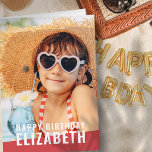 Tarjeta Moderno Personalizado de Moda simple foto Saludo d<br><div class="desc">El diseño es moderno y sencillo. Añade una foto personalizado de la celebración de cumpleaños y agrega su nombre,  agrega un mensaje personalizado</div>