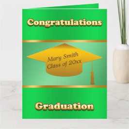 Tarjeta Moderno Personalizar simple Gold Green