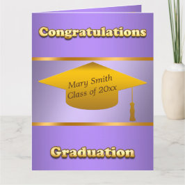 Tarjeta Moderno Personalizar simple oro morado