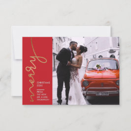 Tarjeta Moderno primer Boda de Navidad Faux Gold