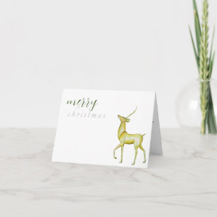Tarjeta Moderno Reno de Navidad Minimalista Dorado
