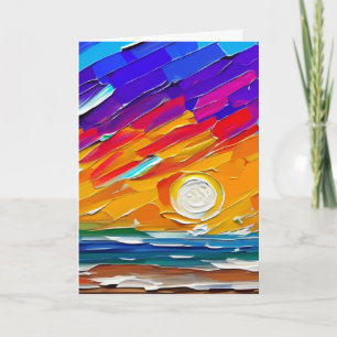 Tarjeta Moderno Resumen de la playa de la puesta de sol de