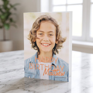 Tarjeta Moderno Saludo de Cumpleaños con Foto Personalizad