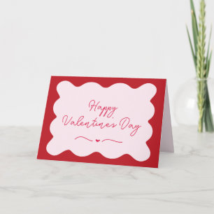 Tarjeta Moderno San Valentín rosa y rojo de moda