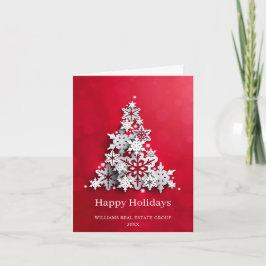 Tarjeta Moderno Snowflake Christmas Tree Corporate Greetin