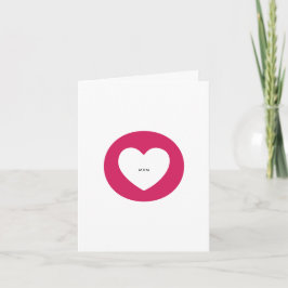 Tarjeta Moderno y elegante MAMÁ del corazón rojo blanco Dí