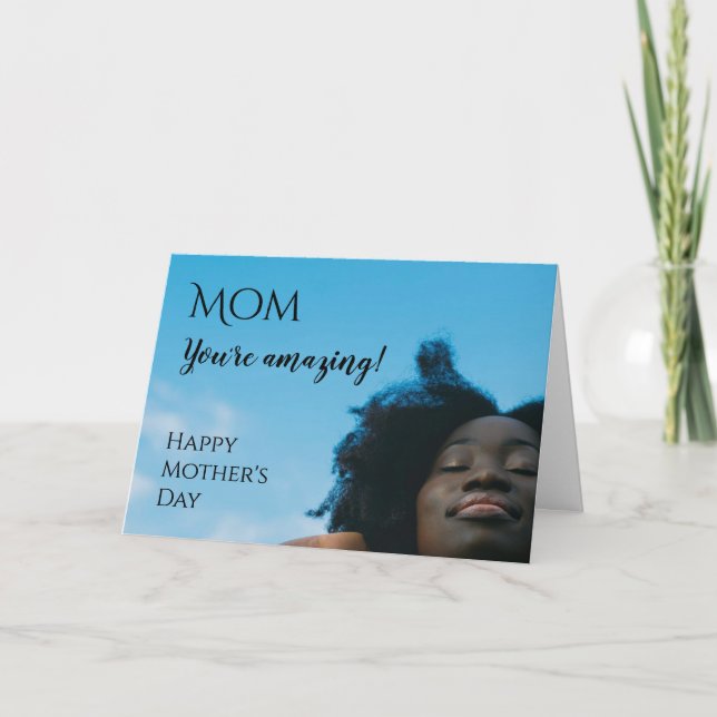 Tarjeta Moderno y feliz Día de la Madre, eres una foto aso (Anverso)