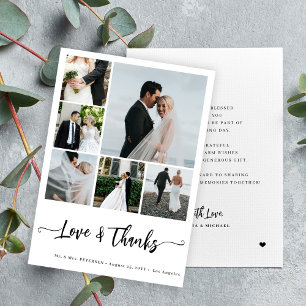 Tarjeta Moderno y simple collage de fotos amor gracias bod