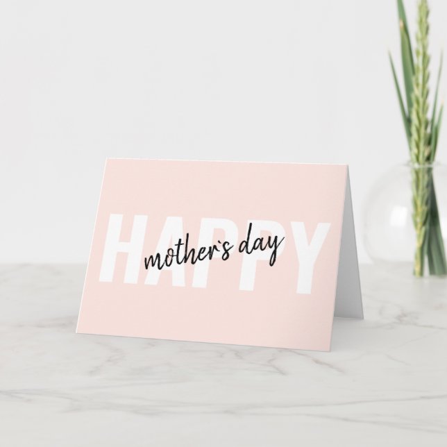 Tarjeta Moderno y simple Día de la Madre Feliz (Anverso)