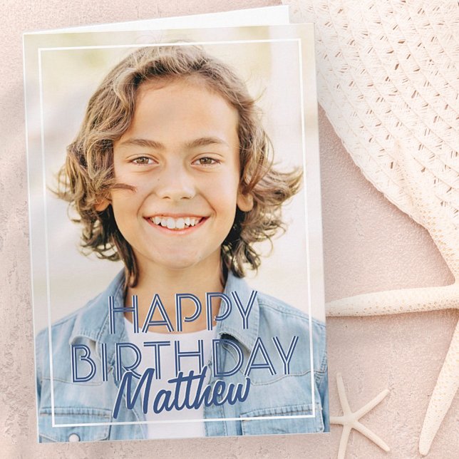 Tarjeta Moderno y simple foto Personalizado de marco Festí (Subido por el creador)