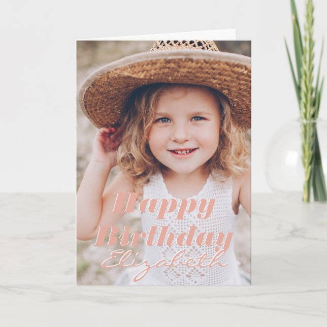 Tarjeta Moderno y simple foto Personalizado Festejo de cum (Anverso)