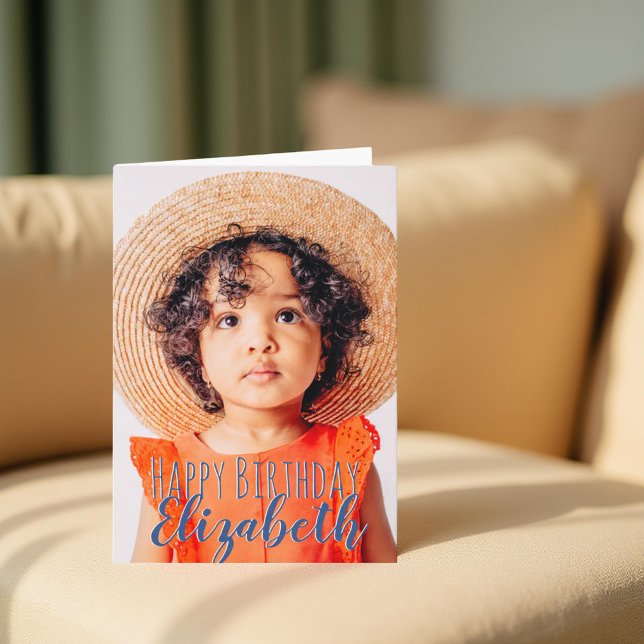 Tarjeta Moderno y simple foto Personalizado Festejo de cum (Subido por el creador)