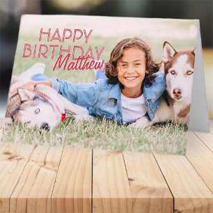 Tarjeta Moderno y simple foto Personalizado Festejo de cum