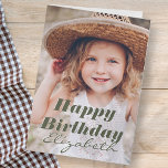 Tarjeta Moderno y simple foto Personalizado Festejo de cum<br><div class="desc">El diseño es moderno y sencillo. Añade una foto personalizado de la celebración de cumpleaños y agrega su nombre,  agrega un mensaje personalizado</div>