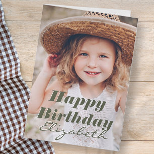 Tarjeta Moderno y simple foto Personalizado Festejo de cum