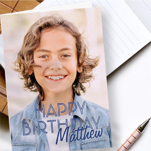 Tarjeta Moderno y simple foto Personalizado Festejo de cum