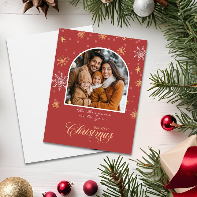 Tarjeta Modernos copos de nieve en invierno Foto de Navida (Subido por el creador)