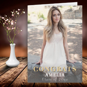 Tarjeta Modernos Felicitaciones Graduación de Foto Complet
