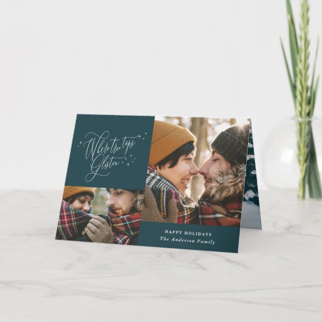 Tarjeta Modernos Navidades de fotografía multicéntricos de (Anverso)