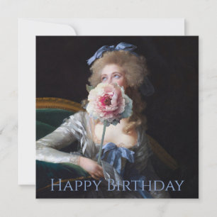 Tarjeta Modesta con Feliz Cumpleaños Peonía Rosa